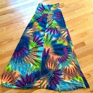 Colorful long stretchy skirt